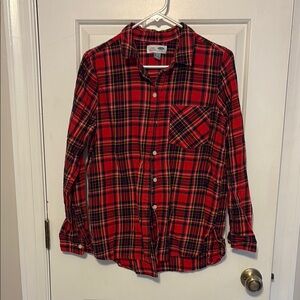 Old Navy Red Plaid Button Down Shirt